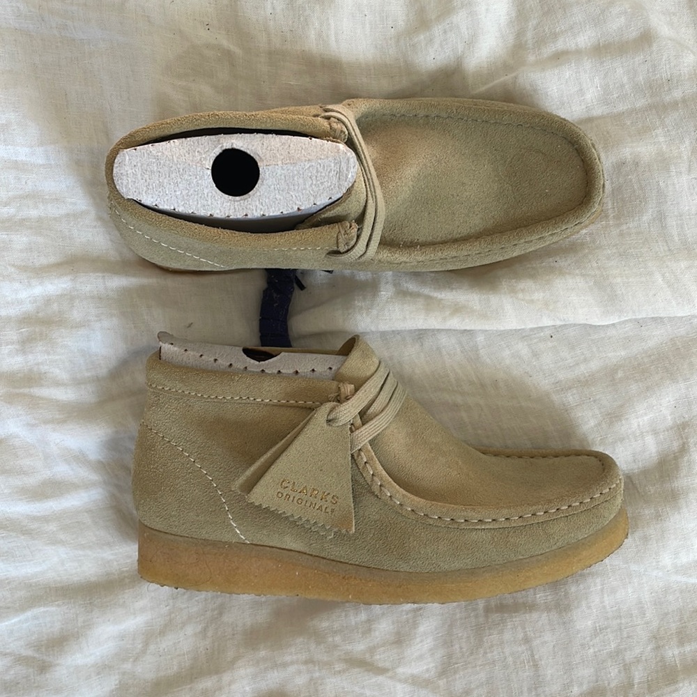 Brand new, never worn high top Clark Wallabees.